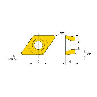 三菱マテリアル（株） 旋削用インサート DCMT 旋削用インサート（超硬コーティング） DCMT070202-FV UE6110