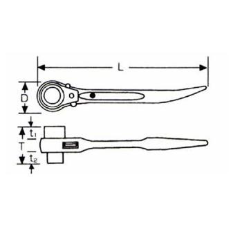 （株）ＭＣＣコーポレーション ラチェットレンチアルミショート RAS ラチェットレンチアルミショート RAS1921 (19X21)