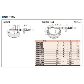 （株）ミツトヨ マイクロメータ BLM マイクロメータ BLM-200B 122-108-10