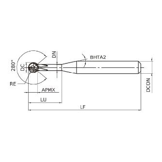 三菱マテリアル（株） 超硬コーティングエンドミル VQ4WBR 超硬コーティングエンドミル VQ4WBR0150N08E280