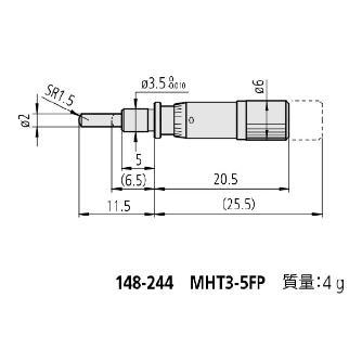 （株）ミツトヨ マイクロメータヘッド MHT マイクロメータヘッド MHT3-5FP 148-244