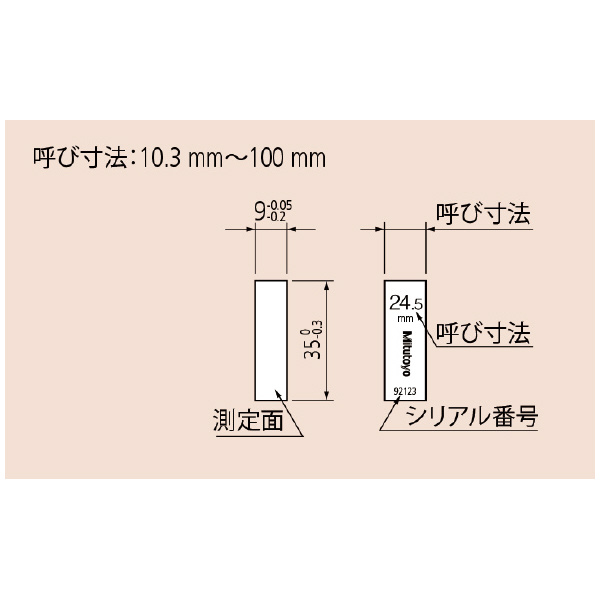 （株）ミツトヨ ゲージブロック BM3 15.5-K/JC ゲージブロック BM3 15.5-K/JC 613655-013