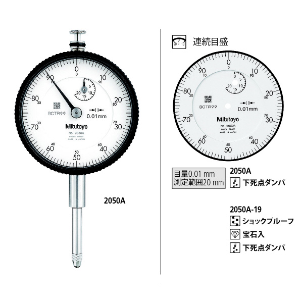 （株）ミツトヨ ダイヤルゲージ 2050AB ダイヤルゲージ 2050AB
