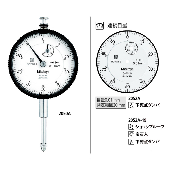 （株）ミツトヨ ダイヤルゲージ 2052A-19 ダイヤルゲージ 2052A-19