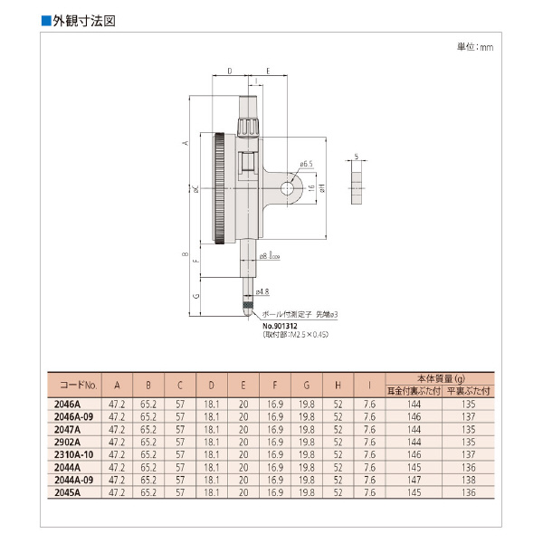 （株）ミツトヨ ダイヤルゲージ 2310AB-10 ダイヤルゲージ 2310AB-10