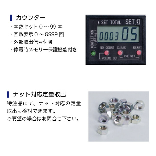 （株）大武・ルート工業 ネジ供給機(拡張BOX付) FME ネジ供給機（拡張ＢＯＸ付） FME-3640