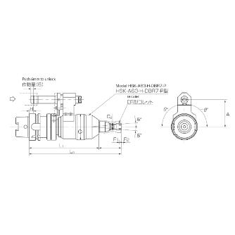 カトウ工機（株） バリ取りホルダ DBR7-P型 バリ取りホルダ HSK-A63-H-DBR7-P_ﾀｲﾌﾟA22(A=65)
