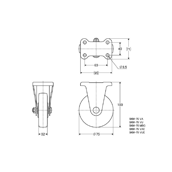 （株）ナンシン 産業用キャスター SKM 産業用キャスター SKM-75VA