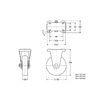 （株）ナンシン 重荷重用キャスター SKH 重荷重用キャスター SKH-100VAH