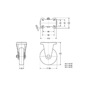 （株）ナンシン 汎用キャスター SKC 汎用キャスター SKC-100NH