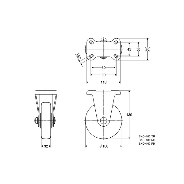 （株）ナンシン 汎用キャスター SKC 汎用キャスター SKC-100NH