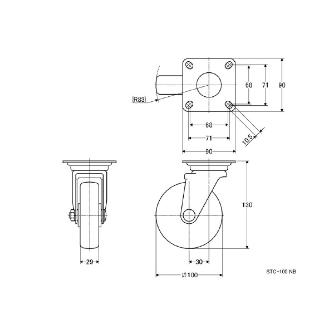 （株）ナンシン 汎用キャスター STC 汎用キャスター STC-100NB