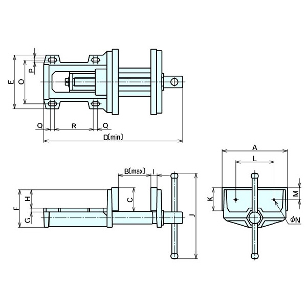 （株）ナベヤ 学校教材用木工バイス(台下型) GW 学校教材用木工バイス（台下型） GW180