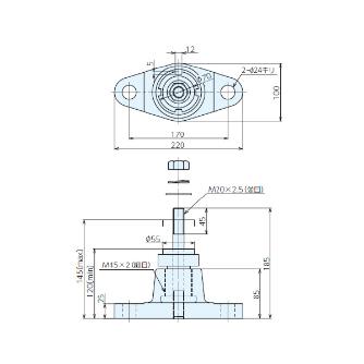 （株）ナベヤ レベリングジャッキ JM1 レベリングジャッキ JM1