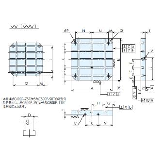 （株）ナベヤ MCパレットサブテーブル T溝タイプ MC ＭＣパレットサブテーブル　Ｔ溝タイプ MC800P075T