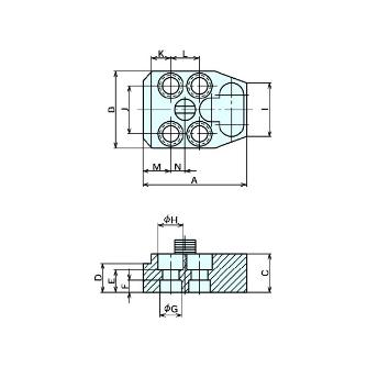 （株）ナベヤ ベースエレメント 40度旋回＋基準穴付 7110FP ベースエレメント　４０度旋回＋基準穴付 7110FP-12-1