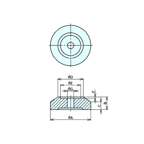 （株）ナベヤ レベリングプレート丸型(アンカータイプ) LPC レベリングプレート丸型（アンカータイプ） LPC-0825-H20