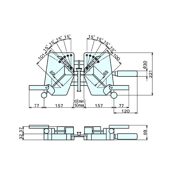 （株）ナベヤ マルチアングルクランプ MAC100 マルチアングルクランプ MAC100