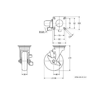 （株）ナンシン 産業用キャスター STM 産業用キャスター STM-130VS S-2