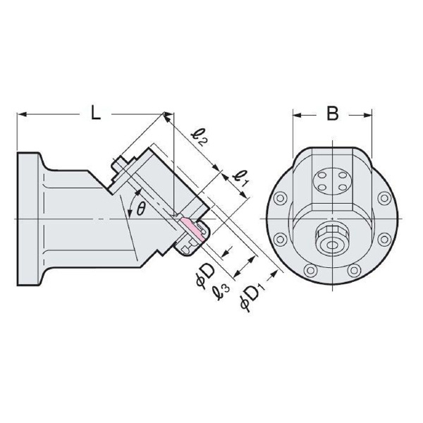 （株）日研工作所 モジュラーアンギュラヘッド(傾斜タイプ) AHM-SK モジュラーアンギュラヘッド（傾斜タイプ） AHM45-SK6-150