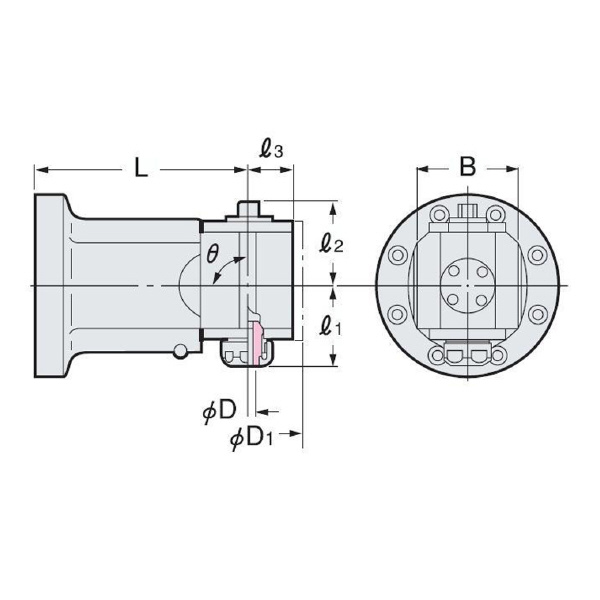 （株）日研工作所 モジュラーアンギュラヘッド(90°) AHM-SK モジュラーアンギュラヘッド（９０°） AHM90-SK16-80