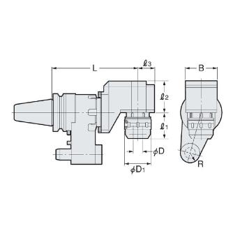 （株）日研工作所 オフセットタイプアンギュラヘッド BT-AFC オフセットタイプアンギュラヘッド BT40-AFC20-200