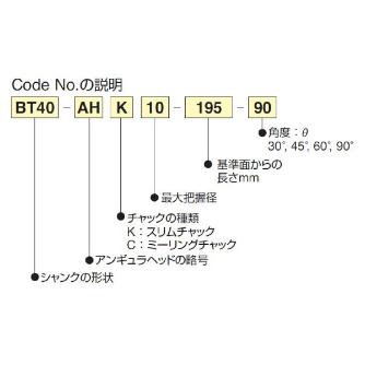 （株）日研工作所 ソリッド型90°タイプアンギュラヘッド BT-AHC ソリッド型９０°タイプアンギュラヘッド BT40-AHC20-250-90