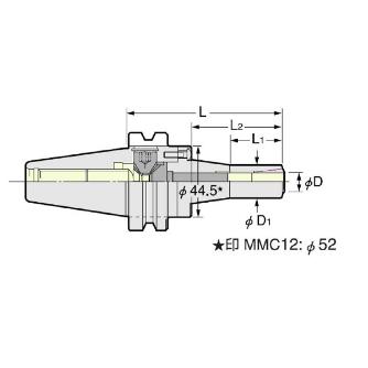 （株）日研工作所 ミニミニチャック/センタースルー BT-MMC ミニミニチャック／センタースルー BT40-MMC12C-120