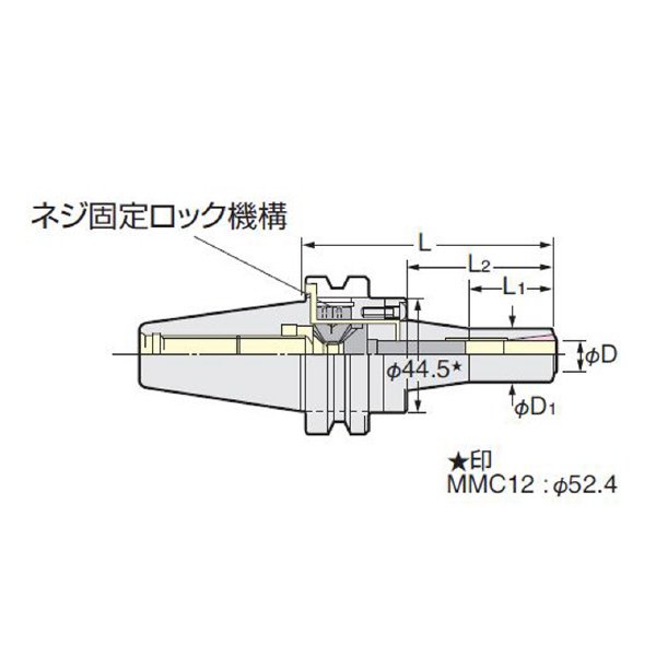 （株）日研工作所 ミニミニチャック/フランジスルー BT-MMC ミニミニチャック／フランジスルー BT40-MMC12F-120