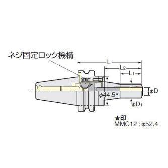 （株）日研工作所 ミニミニチャック/フランジスルー BT-MMC ミニミニチャック／フランジスルー BT40-MMC12F-90