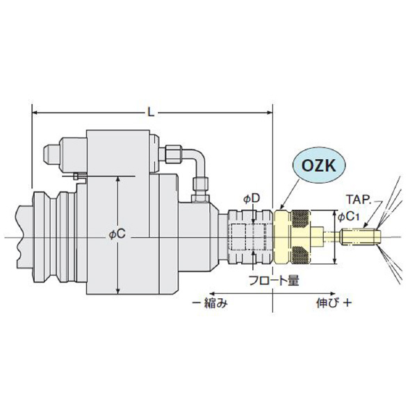 （株）日研工作所 OHタップ用自動定寸タッパチャック BT-OZL ＯＨタップ用自動定寸タッパチャック BT40-OZL12-170