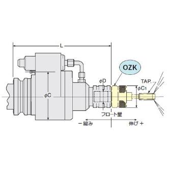 （株）日研工作所 OHタップ用自動定寸タッパチャック BT-OZL ＯＨタップ用自動定寸タッパチャック BT40-OZL24-205