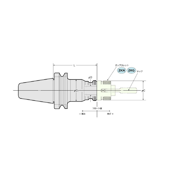 （株）日研工作所 タッパチャック BT-Z タッパチャック BT40-Z12-130