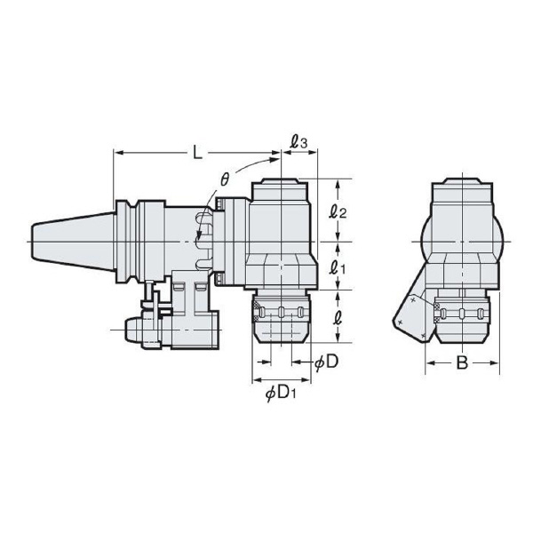 （株）日研工作所 ソリッド型90°タイプアンギュラヘッド BT-AHK ソリッド型９０°タイプアンギュラヘッド BT50-AHK25-300-90