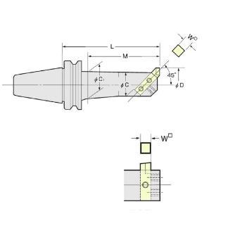 （株）日研工作所 角バイトボーリングバー(傾斜) BT-BSA 角バイトボーリングバー（傾斜） BT50-BSA90-210