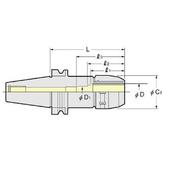 （株）日研工作所 高圧センタースルー型ミーリングチャック BT-C 高圧センタースルー型ミーリングチャック BT50-C25C-135