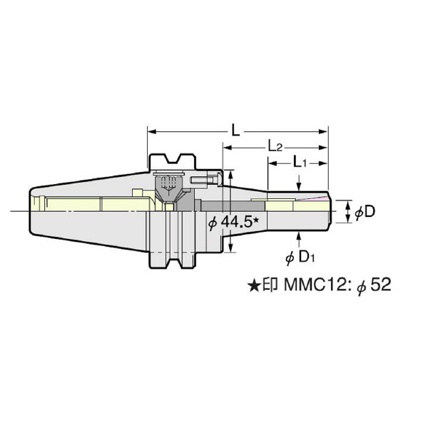 （株）日研工作所 ミニミニチャック/センタースルー BT-MMC ミニミニチャック／センタースルー BT50-MMC12C-105