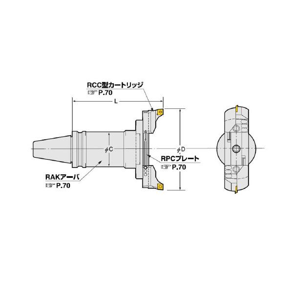 （株）日研工作所 バランスカット大径用ボーリングバー BT-RAC バランスカット大径用ボーリングバー BT50-RAC180-235