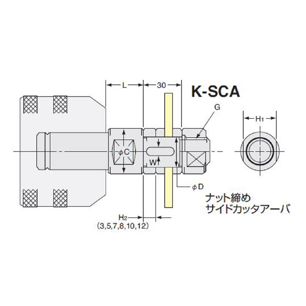 （株）日研工作所 ストレートシャンクサイドカッタアーバ K-SCA ストレートシャンクサイドカッタアーバ K42-SCA25.4-30