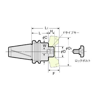 （株）日研工作所 正面フライスアーバA型 MBT-FMA 正面フライスアーバＡ型 MBT40-FMA25.4-45