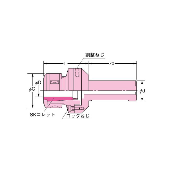 （株）日研工作所 NC旋盤用アジャスト型センタリングホルダ LCH-SK ＮＣ旋盤用アジャスト型センタリングホルダ LCH16-SK10