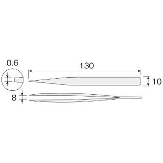 ホーザン株式会社 先曲がりピンセット 先曲がりピンセット P-887