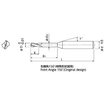 日進工具（株） 無限小径高硬度加工用ドリル MSDH 無限小径高硬度加工用ドリル MSDH 0.1X1