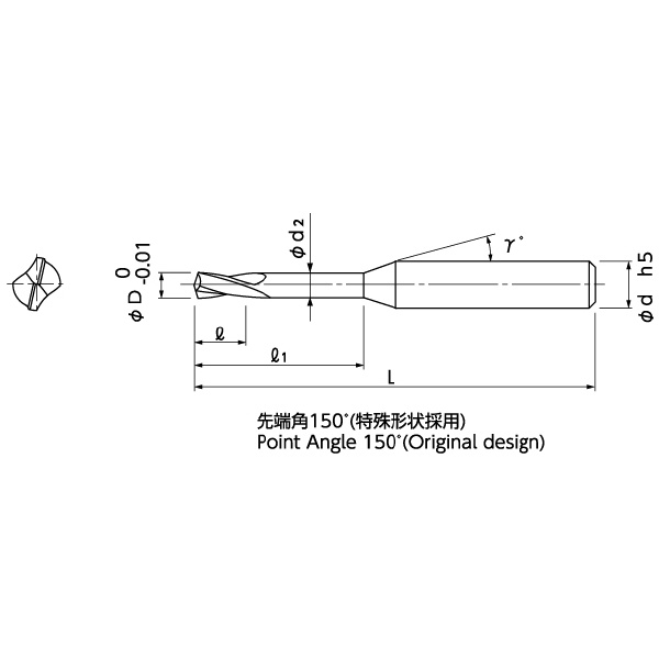 日進工具（株） 無限小径高硬度加工用ドリル MSDH 無限小径高硬度加工用ドリル MSDH 0.1X1