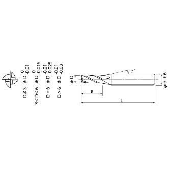日進工具（株） 無限コーティング リード30エンドミル 4枚刃 MX430 無限コーティング　リード３０ＥＭ　４枚刃 MX430 3.5