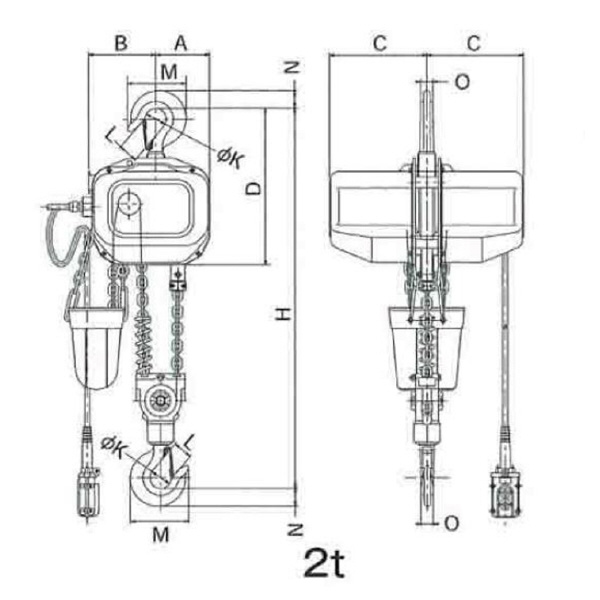 象印チェンブロック（株） 電気チェーンブロック(過負荷防止付) FB43 電気チェーンブロック（過負荷防止付） FB43-2-3M2ﾃﾝ200V(FB43-02030)