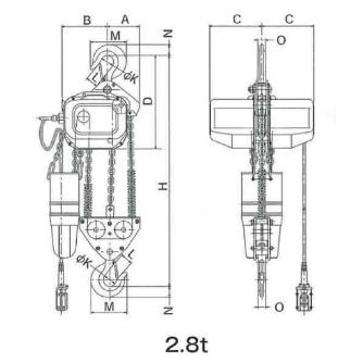 象印チェンブロック（株） 電気チェーンブロック(過負荷防止付) FB43 電気チェーンブロック（過負荷防止付） FB43-2.8-4M2ﾃﾝ200V (F43-02840)