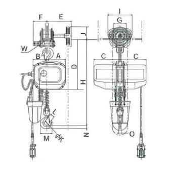 象印チェンブロック（株） 2速電気チェーンブロック(過負荷防止付) FB43G ２速電気チェーンブロック（過負荷防止付） FB43G-0.49-6M2P200V F43G-K4960