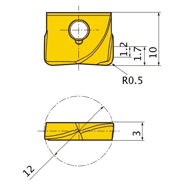 三菱マテリアル（株） カッタチップ SUFT カッタチップ（超硬コーティング） SUFT12R05 MP8010