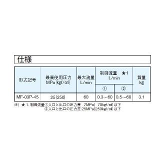 ダイキン工業（株） モジュラースタック形流量調整弁 MF モジュラースタック形流量調整弁 MF-03P-45